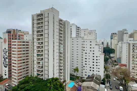 Vista da Varanda de kitnet/studio à venda com 1 quarto, 30m² em Jardim Paulista, São Paulo