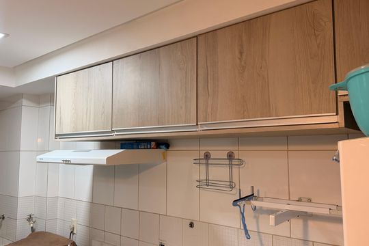 Cozinha de apartamento à venda com 2 quartos, 59m² em Parque Amazonia, Goiânia