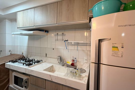 Cozinha - Armários de apartamento à venda com 2 quartos, 59m² em Parque Amazonia, Goiânia