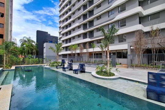 Área Comum - Piscina de apartamento para alugar com 1 quarto, 27m² em Pinheiros, São Paulo