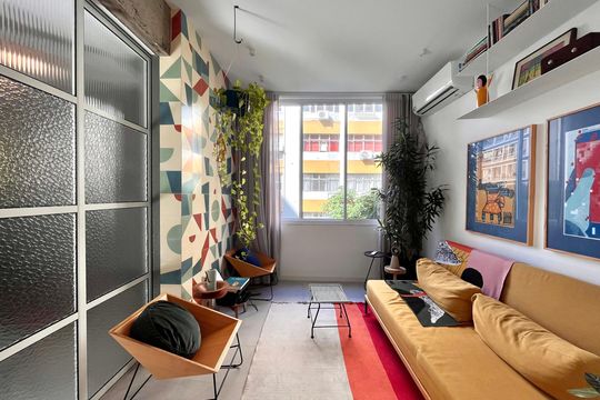 Sala  de apartamento à venda com 1 quarto, 80m² em Copacabana, Rio de Janeiro