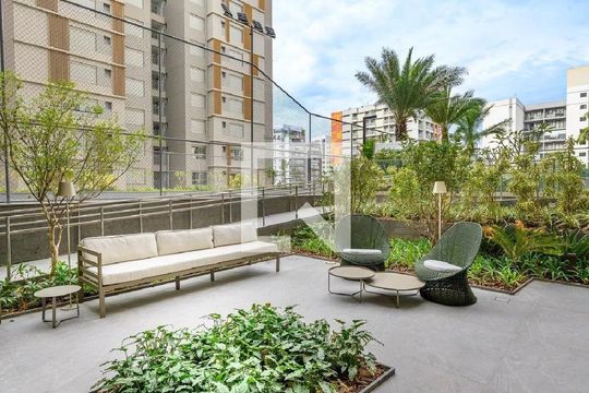 Área comum de apartamento para alugar com 1 quarto, 42m² em Indianópolis, São Paulo