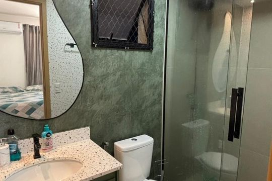 Banheiro de apartamento para alugar com 2 quartos, 56m² em Chácara santa rita, Goiânia