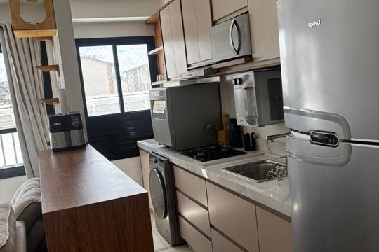 Cozinha de apartamento para alugar com 2 quartos, 56m² em Chácara santa rita, Goiânia