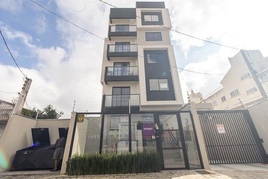 Fachada do Condominio de kitnet/studio à venda com 1 quarto, 23m² em Jardim Botânico, Curitiba