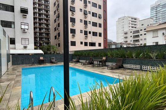 Área comum - Piscina de apartamento para alugar com 3 quartos, 108m² em José Menino, Santos
