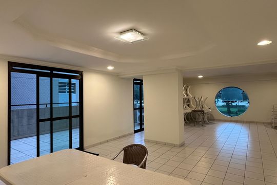 Área comum - Salão de festas de apartamento para alugar com 3 quartos, 108m² em José Menino, Santos