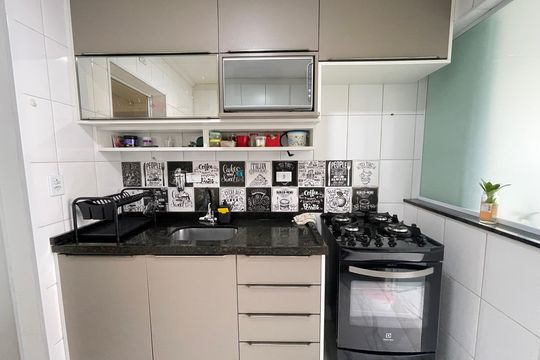 Cozinha de apartamento à venda com 3 quartos, 69m² em Jardim Pinheiros, São Paulo