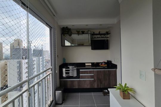 Varanda da Sala de apartamento à venda com 2 quartos, 62m² em Vila Leonor, Guarulhos