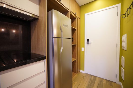 Cozinha de kitnet/studio para alugar com 1 quarto, 25m² em Vila Mariana, São Paulo
