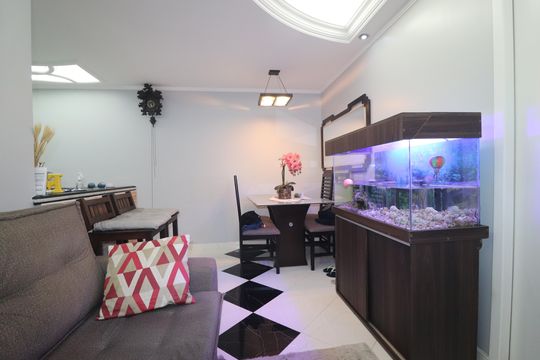 Sala de apartamento à venda com 1 quarto, 50m² em Vila Palmares, Santo André