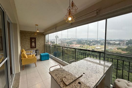 Varanda da Sala de apartamento para alugar com 4 quartos, 144m² em Alphaville, Santana de Parnaíba