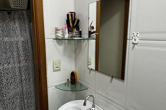 Banheiro da Suíte de apartamento à venda com 1 quarto, 53m² em Centro, Santo André