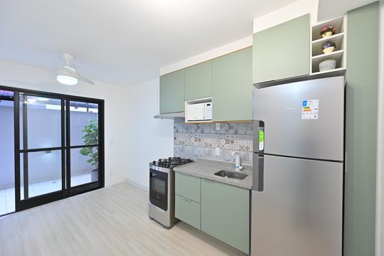 Cozinha de apartamento para alugar com 1 quarto, 38m² em Planalto Paulista, São Paulo