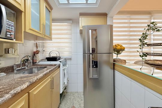 Cozinha de apartamento à venda com 1 quarto, 48m² em Brooklin, São Paulo