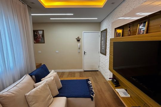 Sala de apartamento à venda com 2 quartos, 76m² em Jardim Alvorada, Santo André