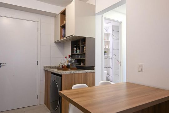 Cozinha de apartamento à venda com 2 quartos, 32m² em Parque Munhoz, São Paulo
