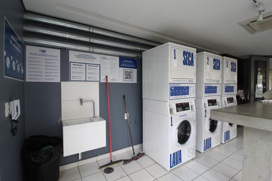 Área Comum - Lavanderia de kitnet/studio para alugar com 1 quarto, 35m² em Vila Olímpia, São Paulo