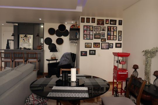Sala de apartamento à venda com 2 quartos, 94m² em Vila Valparaíso, Santo André