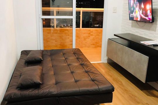 Sala/Quarto de apartamento para alugar com 1 quarto, 42m² em Aviação, Praia Grande