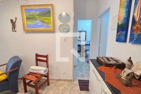 Sala de apartamento para alugar com 1 quarto, 42m² em Aviação, Praia Grande
