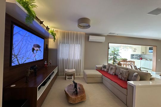 Sala de TV de apartamento para alugar com 3 quartos, 158m² em Alphaville, Santana de Parnaíba