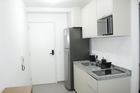 Cozinha de kitnet/studio para alugar com 1 quarto, 32m² em Vila Buarque, São Paulo