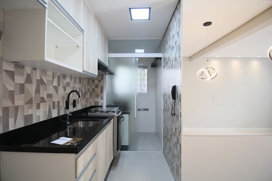 Cozinha de apartamento para alugar com 2 quartos, 44m² em Jardim Leonidas Moreira, São Paulo