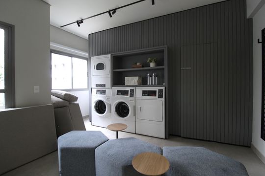 Área Comum - Lavanderia de apartamento à venda com 1 quarto, 30m² em Vila Nova Conceição, São Paulo