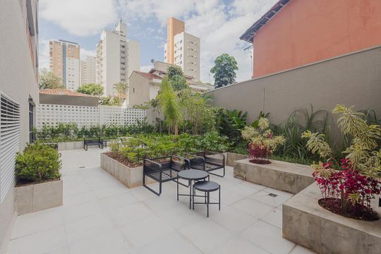 Área comum de kitnet/studio para alugar com 1 quarto, 25m² em Pinheiros, São Paulo