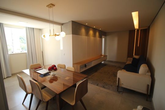 Sala de apartamento à venda com 3 quartos, 79m² em Cabral, Contagem