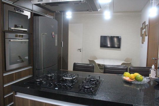 Cozinha de apartamento à venda com 3 quartos, 152m² em Barcelona, São Caetano do Sul