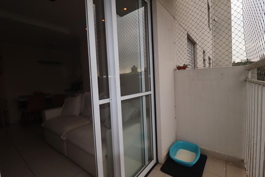 Varanda da Sala de apartamento à venda com 2 quartos, 54m² em Vila Alzira, Santo André