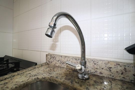 Cozinha de apartamento à venda com 2 quartos, 54m² em Vila Alzira, Santo André