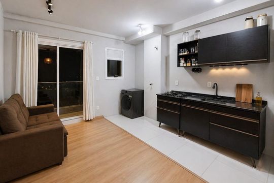 Sala/Cozinha  de apartamento à venda com 2 quartos, 51m² em Estância Velha, Canoas