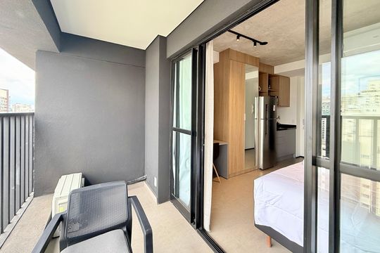 Sacada  de apartamento para alugar com 1 quarto, 25m² em Brooklin, São Paulo