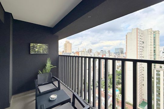 Sacada  de apartamento para alugar com 1 quarto, 25m² em Brooklin, São Paulo