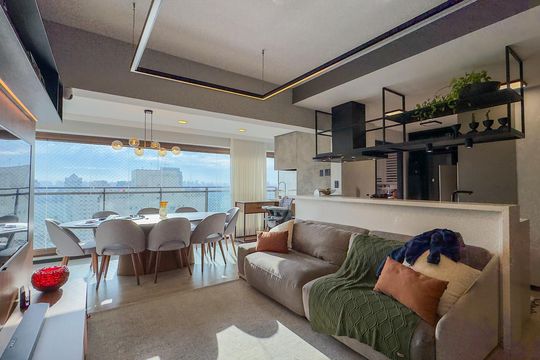 Sala de apartamento para alugar com 3 quartos, 109m² em Campo Belo, São Paulo