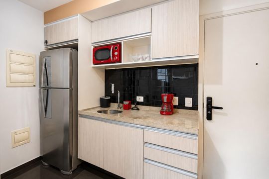Cozinha de kitnet/studio para alugar com 1 quarto, 40m² em Centro Histórico de São Paulo, São Paulo