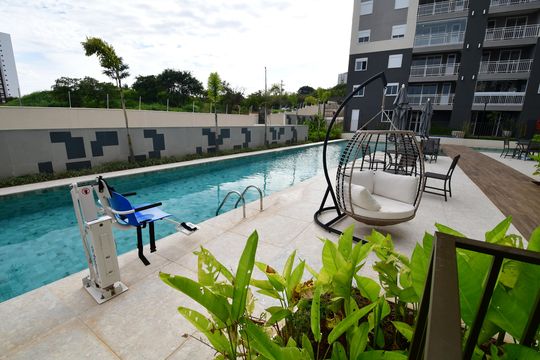 Área comum - Piscina de apartamento à venda com 2 quartos, 60m² em Loteamento Residencial Vila Bella Dom Pedro, Campinas