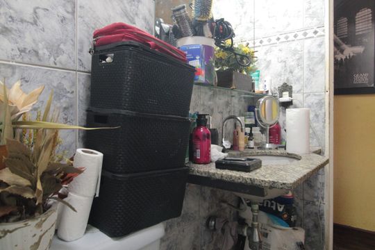 Banheiro Social de casa de condomínio à venda com 3 quartos, 70m² em Jardim Atlântico, Belo Horizonte