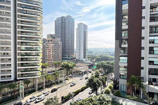 Vista de kitnet/studio para alugar com 1 quarto, 26m² em Moema, São Paulo