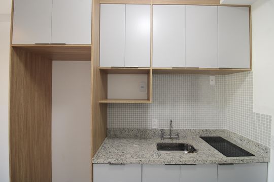Cozinha de kitnet/studio à venda com 1 quarto, 22m² em Jardim Aurelia, São Paulo