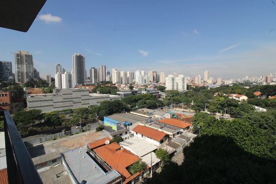 Vista da Varanda do Studio de kitnet/studio para alugar com 1 quarto, 22m² em Jardim Aurelia, São Paulo