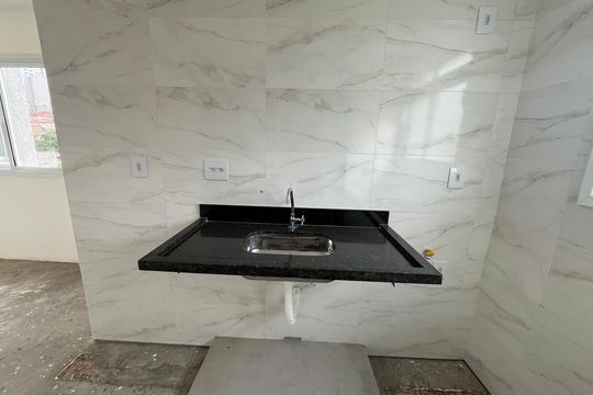 Cozinha de apartamento à venda com 2 quartos, 36m² em Jardim São Paulo, São Paulo