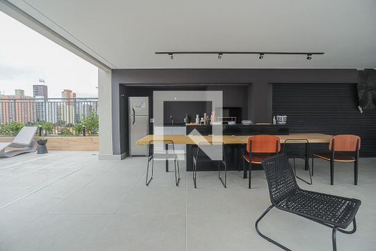Área comum - Churrasqueira de kitnet/studio para alugar com 1 quarto, 24m² em Perdizes, São Paulo