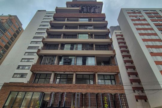 Fachada do Prédio de apartamento para alugar com 1 quarto, 37m² em Higienópolis, São Paulo