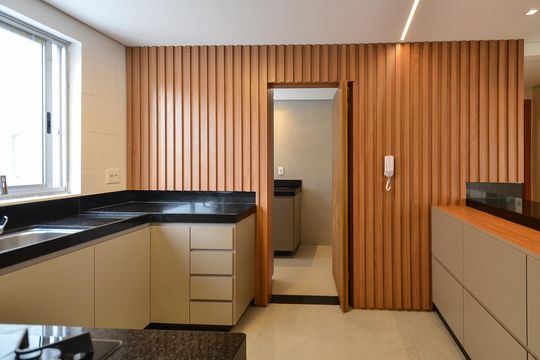 Cozinha de apartamento à venda com 3 quartos, 120m² em Castelo, Belo Horizonte