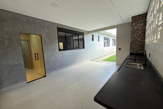 Área comum - Churrasqueira de casa de condomínio à venda com 3 quartos, 248m² em Setor Habitacional Vicente Pires, Brasília
