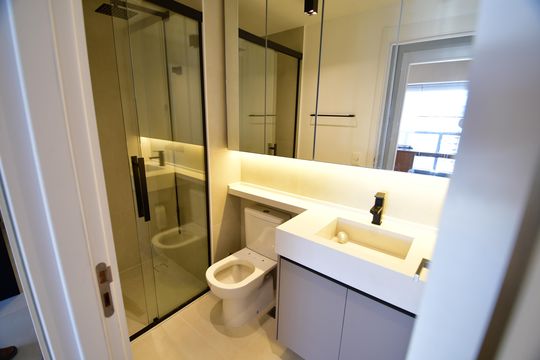 Banheiro de apartamento para alugar com 1 quarto, 36m² em Botafogo, Campinas